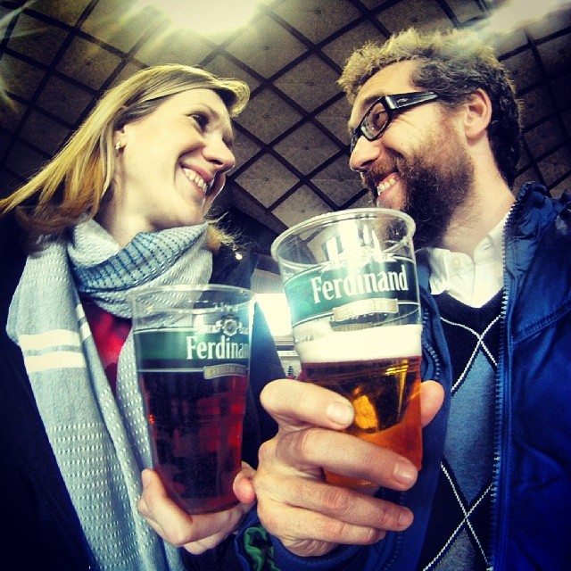 Fotka od Ferdika. 119/366: I like to hang out with my wife, especially when we drink #beer called #Ferdinand:-) #bestoftheday